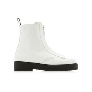 Staud Palermo white front zip boots 38
